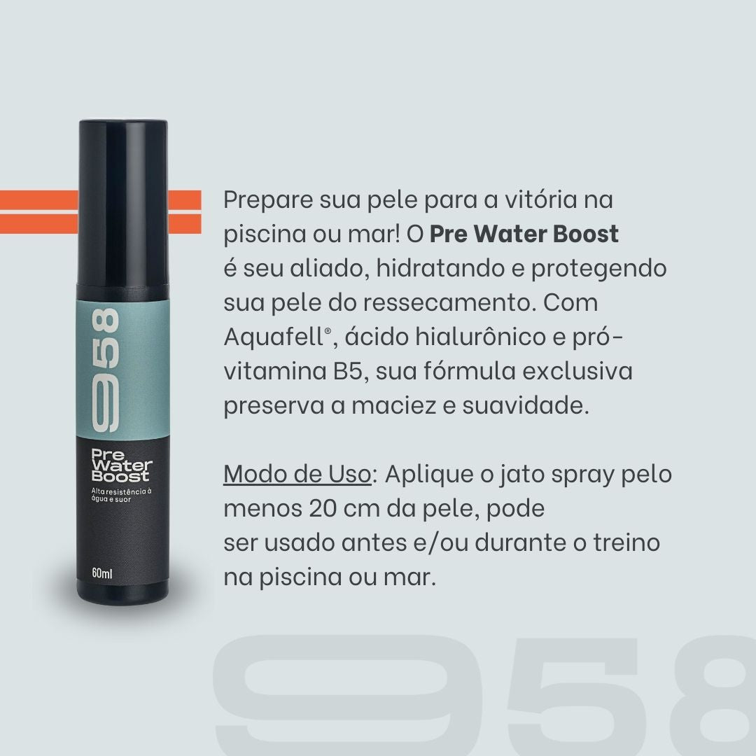 Kit 958 Loção Protetora Pre Water Boost 60ml, Loção Protetora Antiatrito 60ml