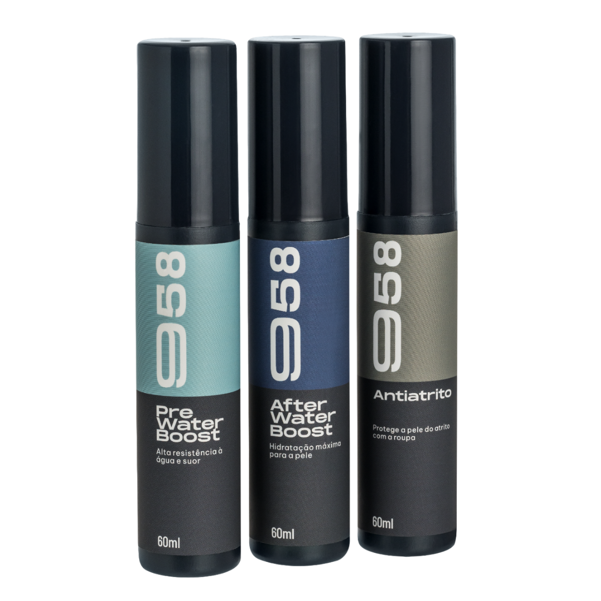 Kit 958 Loção Protetora Pre Water Boost 60ml, Loção Protetora After Water Boost 60ml, Loção Protetora Antiatrito 60ml